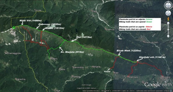 Stanje planinskih poti na grebenu Stola z dne 16.03.2014